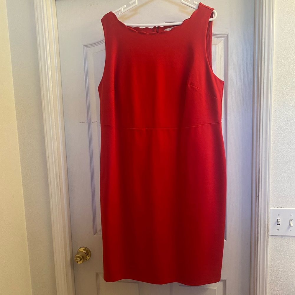 LOFT Red Sleeveless Sheath Dress size 18